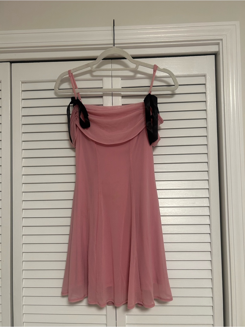 Kimchi Blue Pink Chiffon Dress with Delicate Straps